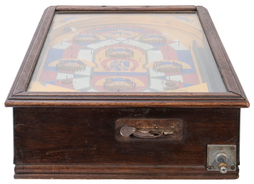  Early 1 Cent Derby Horse Race Countertop Pinball Machine. 2...