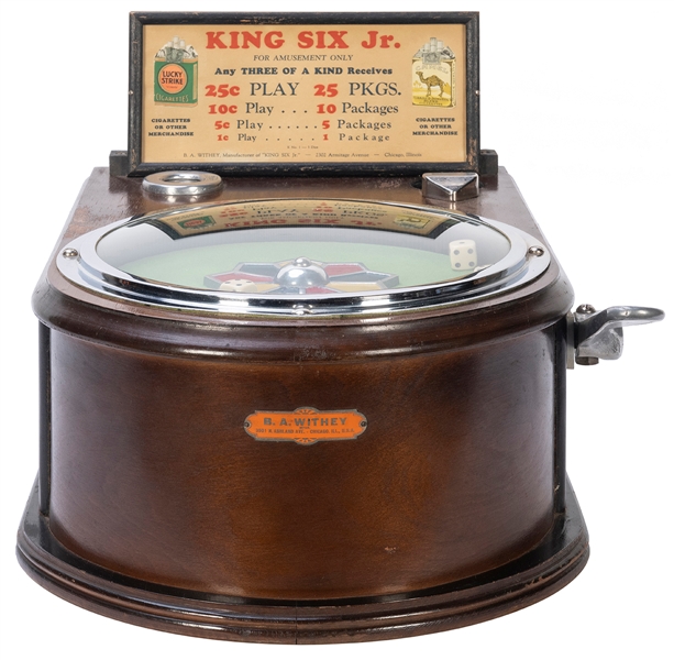  B.A. Withey King Six Junior Dice Machine. Chicago, IL, ca. ...