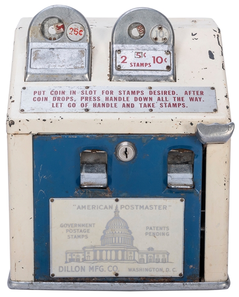  Dillon Mfg. Co. American Postmaster Stamp Machine. Washingt...