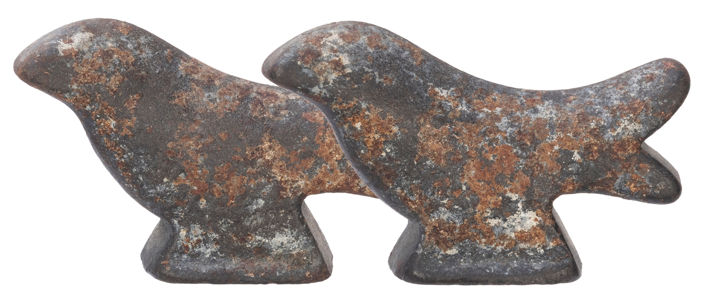  Pair of Cast Iron Shooting Gallery Bird Targets. Early 20th...