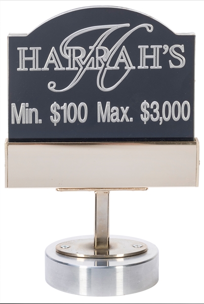  Harrah’s Casino Lighted Table Limit Sign. Small tabletop me...