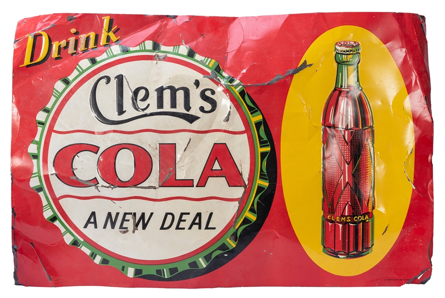  Clem’s Cola Metal Advertising Sign. Springfield, MO: W.F. R...
