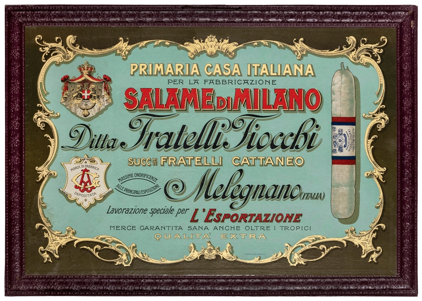  Lot of 4 Salame di Milano Hanging Advertisements. Italy, ca...