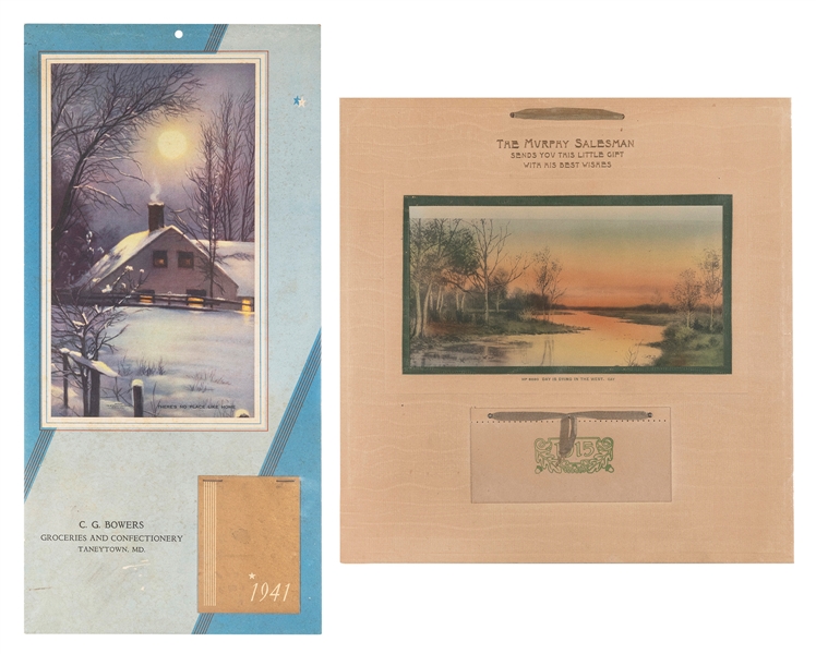  Pair of Vintage Calendars. Including: Thos. D. Murphy Co. 1...