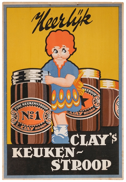  Keerlyk / Clay’s Keukenstroop Poster. Netherlands, ca. 1930...