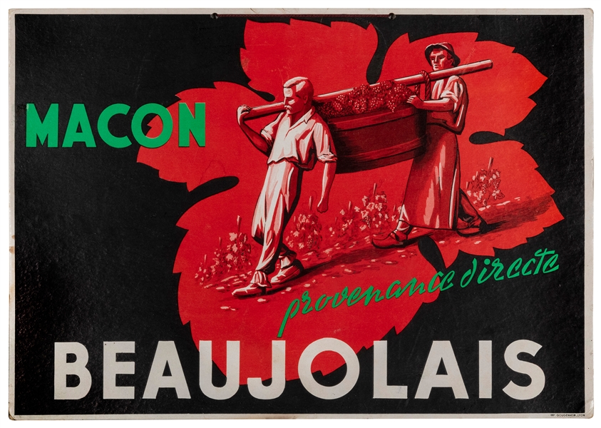  Macon / Beaujolais Wine Poster. Lyon: Gougenheim, ca. 1950s...