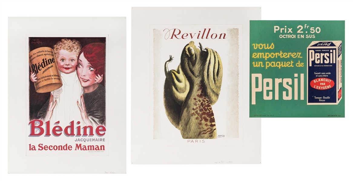  Trio of Vintage French Advertisements. Including: Bledine B...