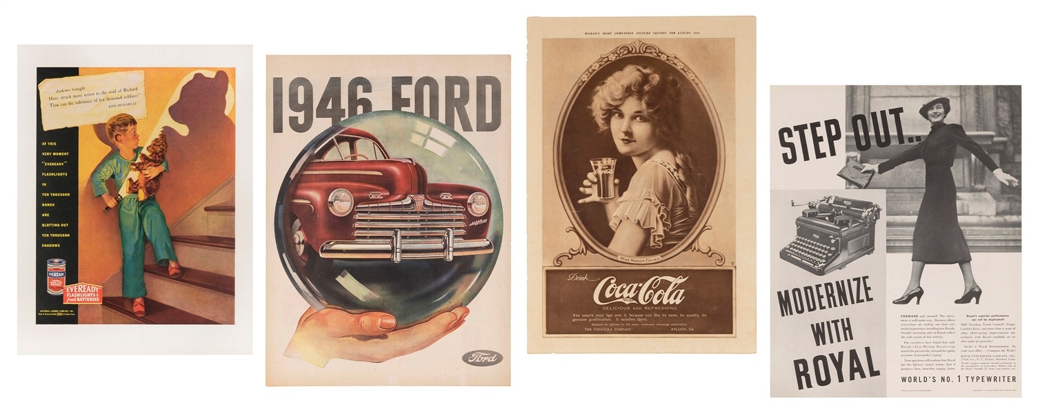  Lot of Four Vintage American Advertisements. National Carbo...