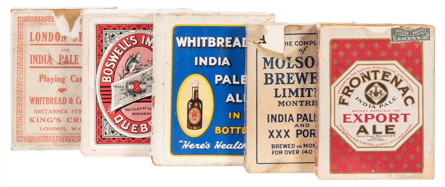  [Breweriana] Lot of 6 of India Pale Ale Advertising Decks. ...