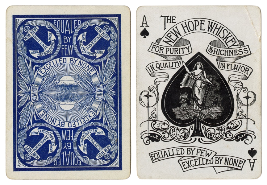  New Hope Whiskey Advertising Playing Cards. Circa 1910s. 52...