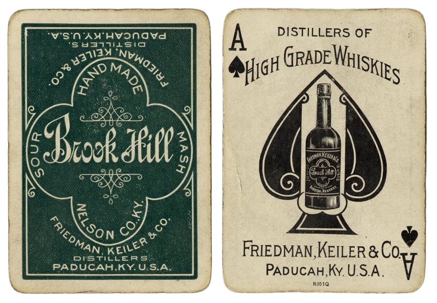  Brook Hill Whiskey Advertising Playing Cards. Circa 1910s. ...