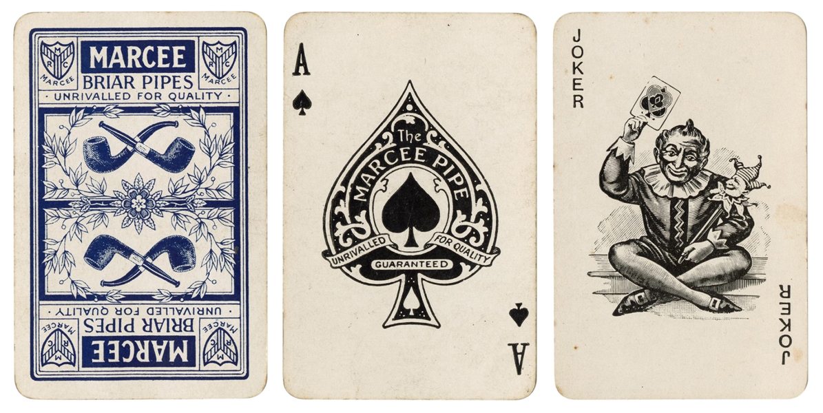  [Tobacciana] Marcee Briar Pipes Advertising Playing Cards. ...