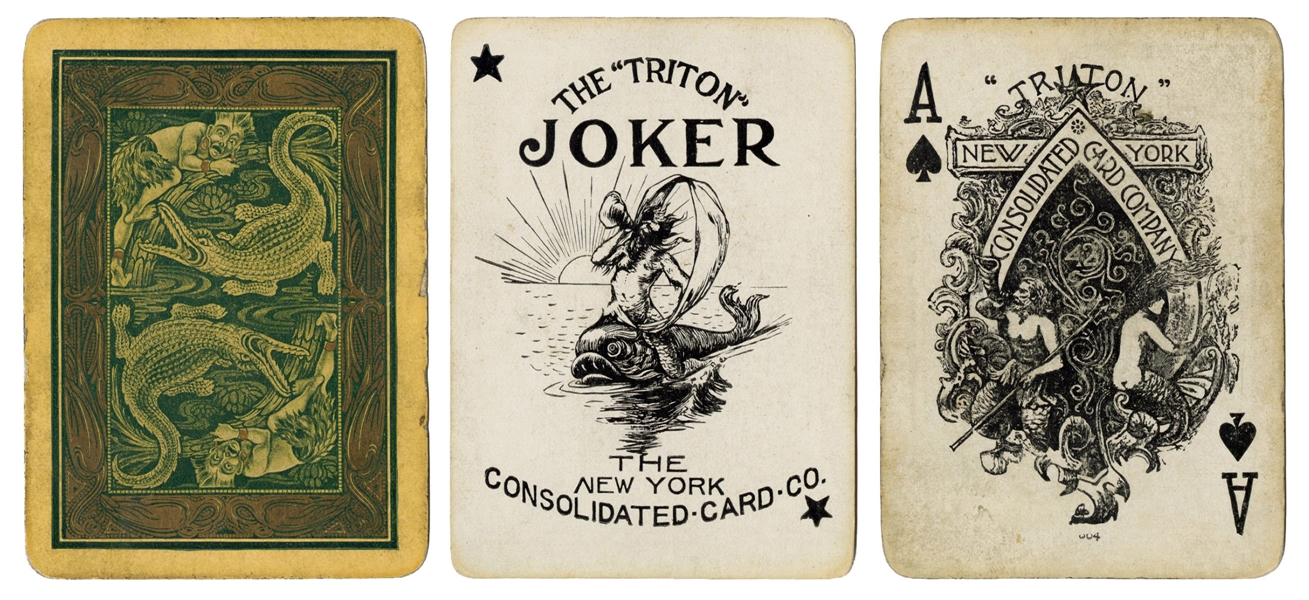  NYCC Triton No. 42 Playing Cards. New York, ca. 1900s. 52 +...