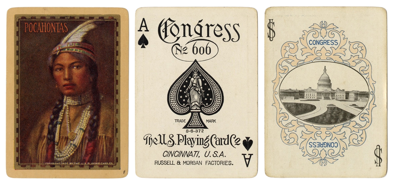  Congress 606 Playing Cards / Pocahontas. USPC, ca. 1900s. 5...
