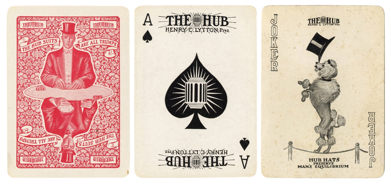  [Chicago] The Hub Advertising Playing Cards. Circa 1920s. 5...