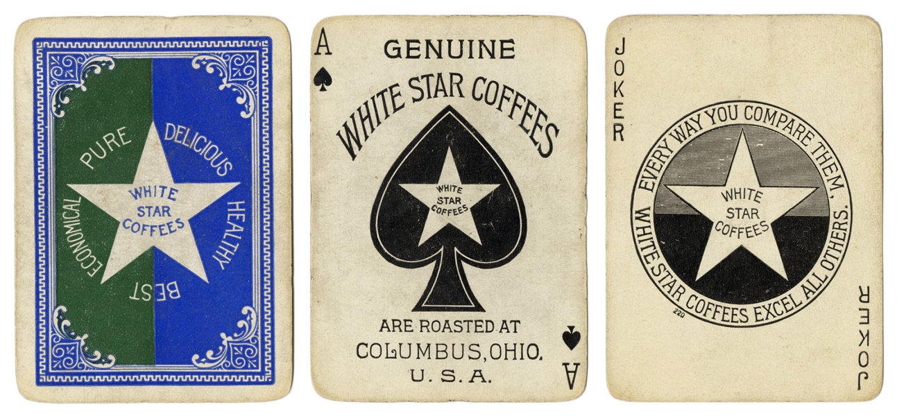  [Ohio] White Star Coffee Advertising Playing Cards. Circa 1...