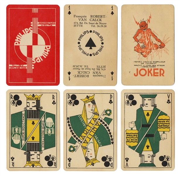  Philips Art Deco Advertising Playing Cards. France, ca. 192...