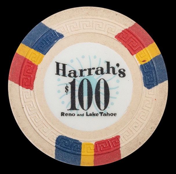  Harrah’s Reno and Lake Tahoe $100 Casino Chip. Third issue....