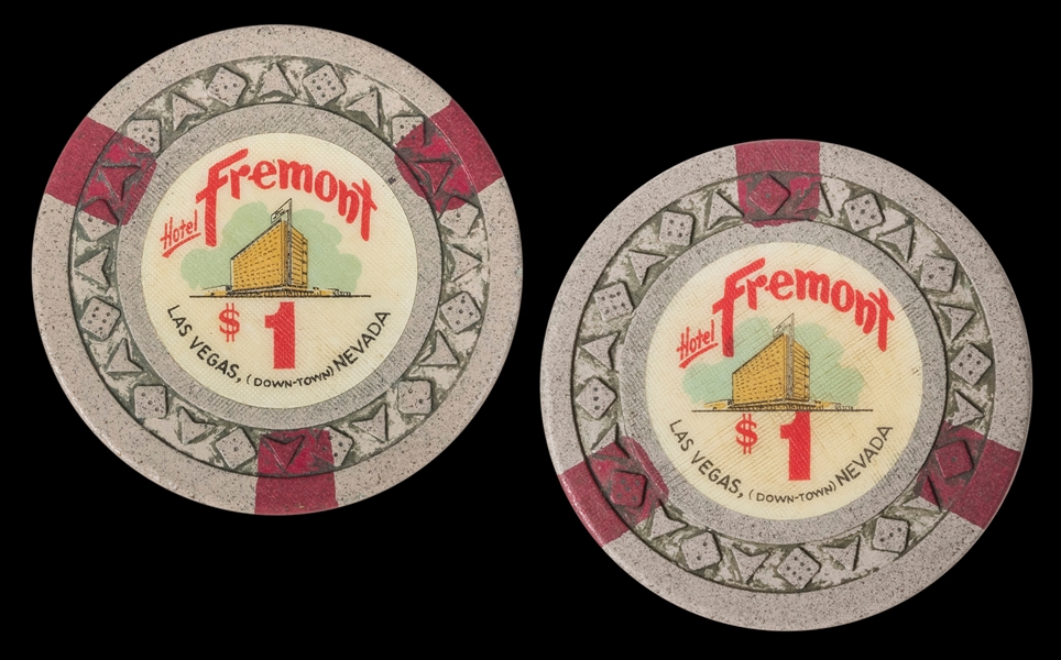  Hotel Fremont Las Vegas $1 Casino Chips (2). Second issue. ...
