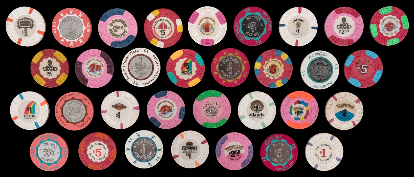  Atlantic City Obsolete Casino Chip Collection. Approximatel...