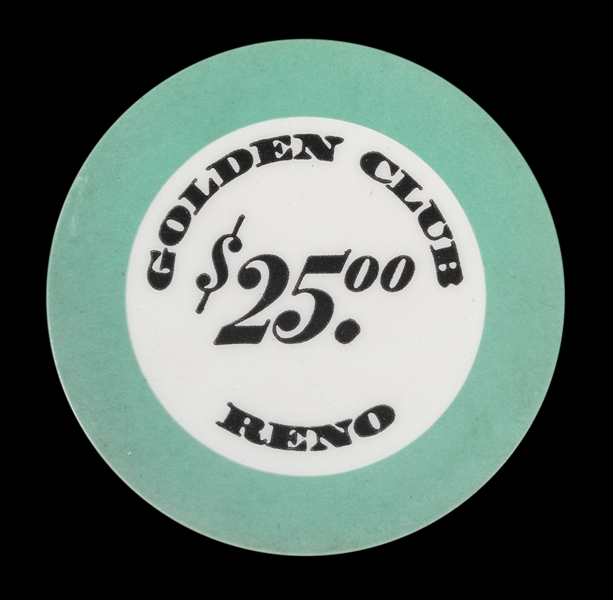  Golden Club (Reno) $25 Crest & Seal Chip. Rare. Collection ...