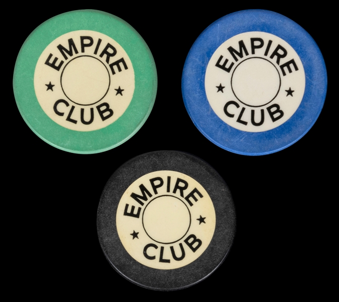  Empire Club Crest & Seal Chips (29). Including (10) black; ...
