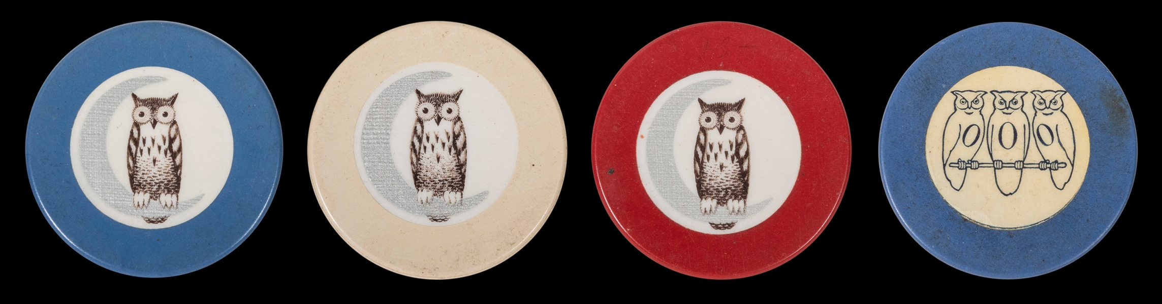  Owl Design Crest & Seal Chips (4). Including OOO Order of O...