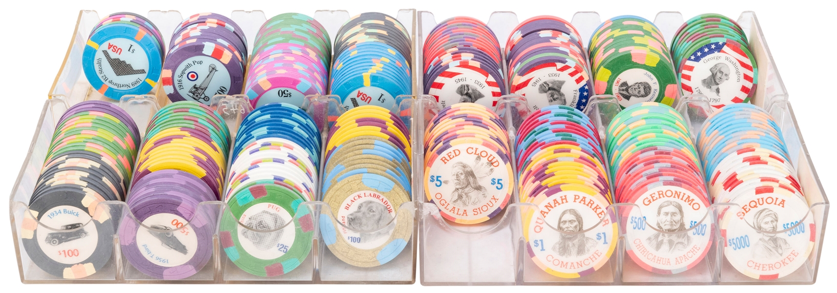  Paulson Top Hat and Cane Poker Chip Collection. Including a...