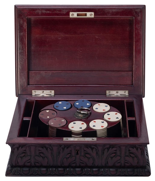  Antique Carved Rosewood Poker Case. Italian, 19th century. ...
