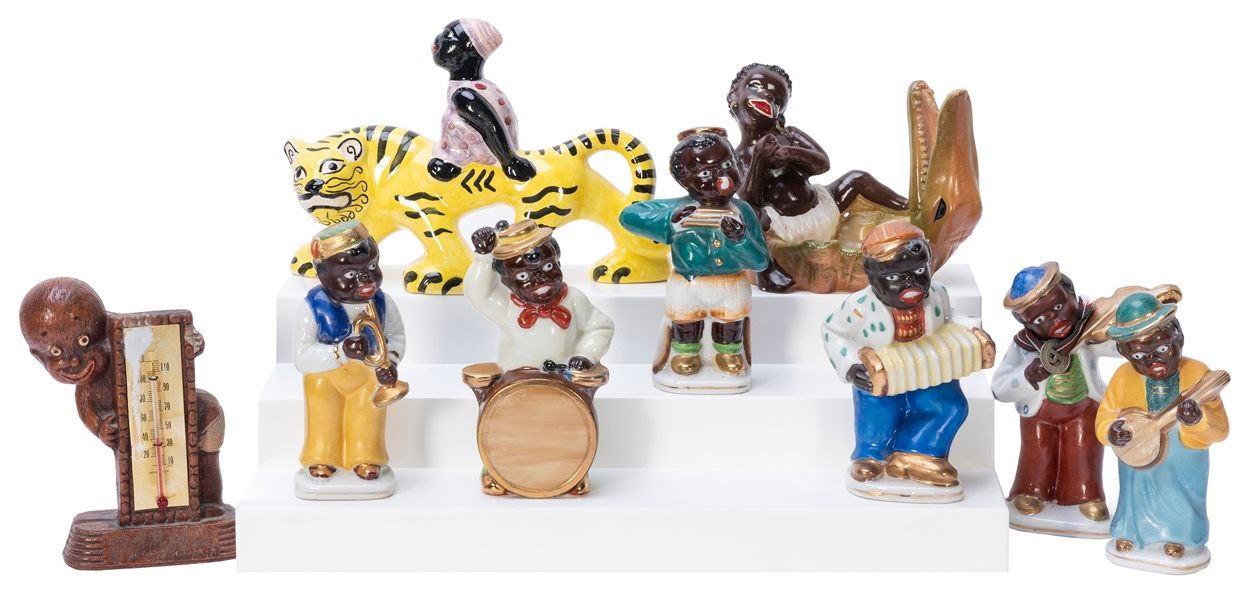 Black Americana Porcelain Jazz Band Figures. Made in Occupi...