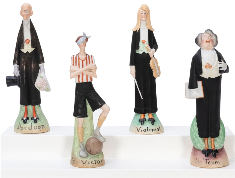  Four Shafer & Vater Bisque Figurines. Includes Don Juan, Vi...