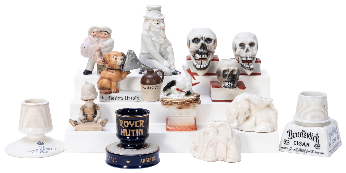  Group of 14 Novelty Ceramic Figurals, Banks, and Holders. I...