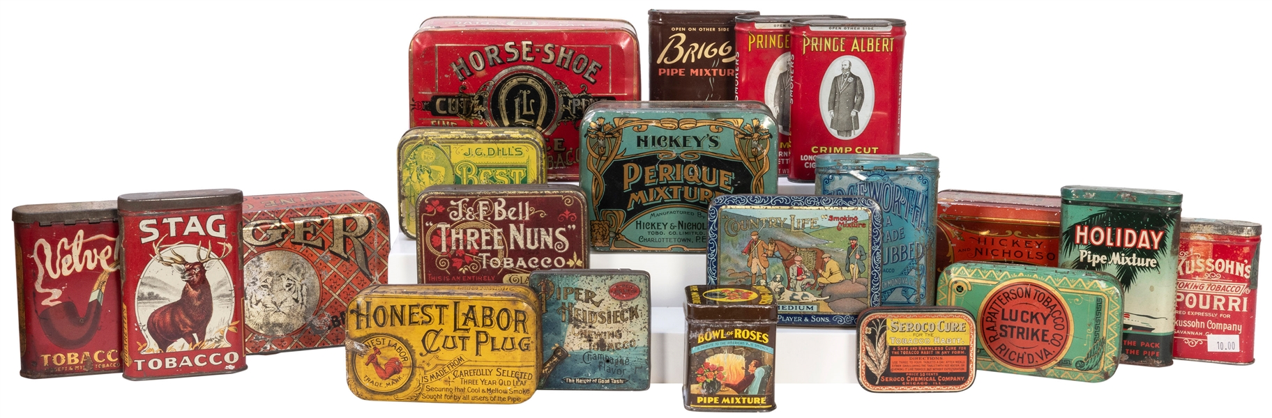  Lot of 30 Vintage Tobacco Tins. Circa first half of 20th ce...