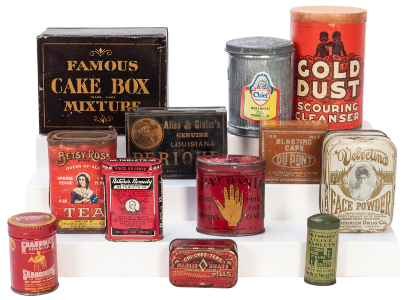  Lot of Vintage Advertising Tins and Product Containers. Cir...