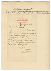  Abbott, Annie (Dixie Haygood). Autograph Letter of Annie Ab...