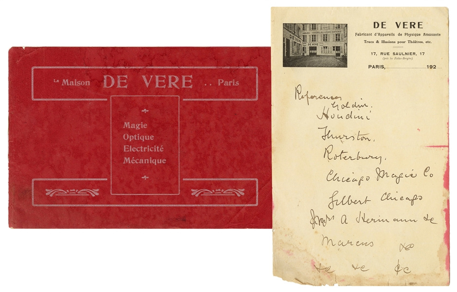  DeVere, Charles. La Maison De Vere - Paris. Paris, ca. 1920...