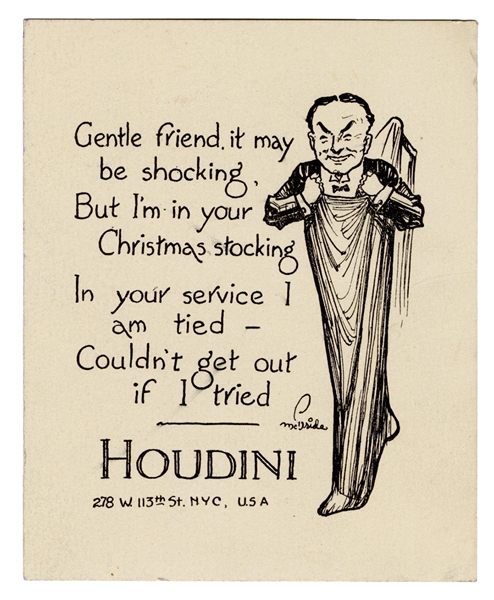  Houdini, Harry (Ehrich Weisz). Houdini Christmas Sentiment....