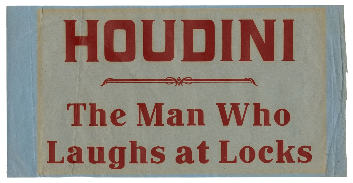  Houdini, Harry (Ehrich Weisz). Houdini Luggage Label. Circa...