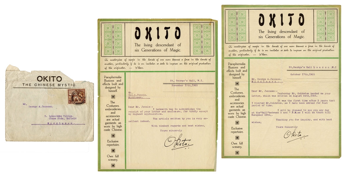  Okito (Tobias Bamberg). Two TLSs from Okito George Jenness....