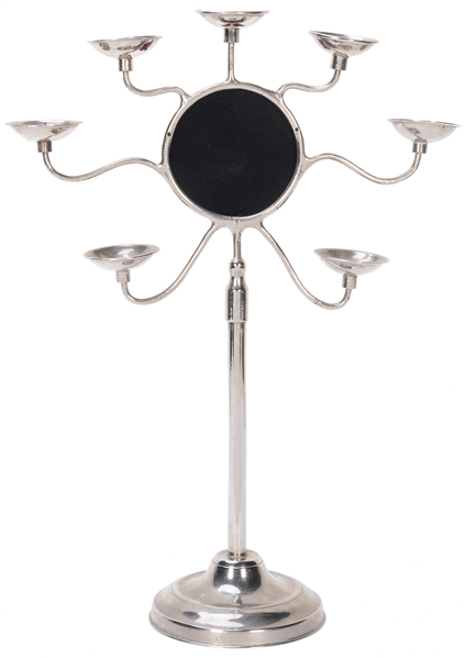  Billiard Ball Stand. German, ca. 1930s. Nickel-plated stand...