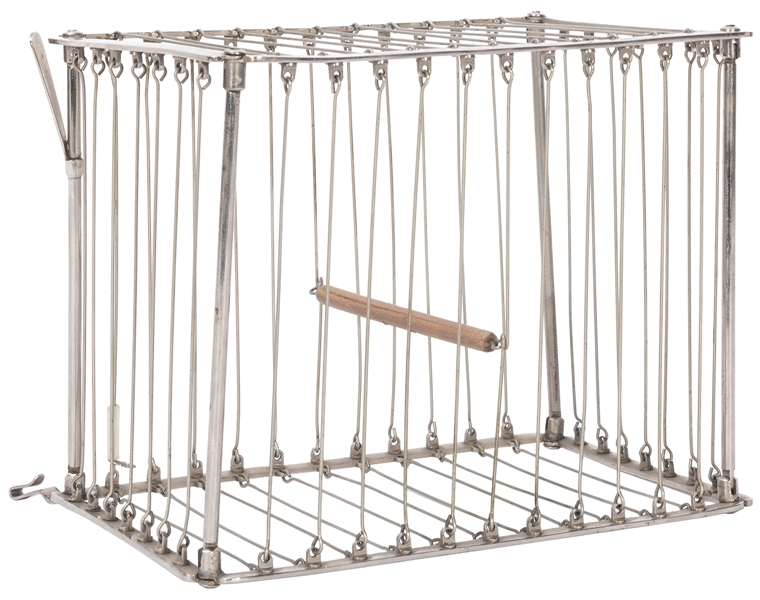  Vanishing Birdcage. British [?], 1930s. Nickel plated birdc...