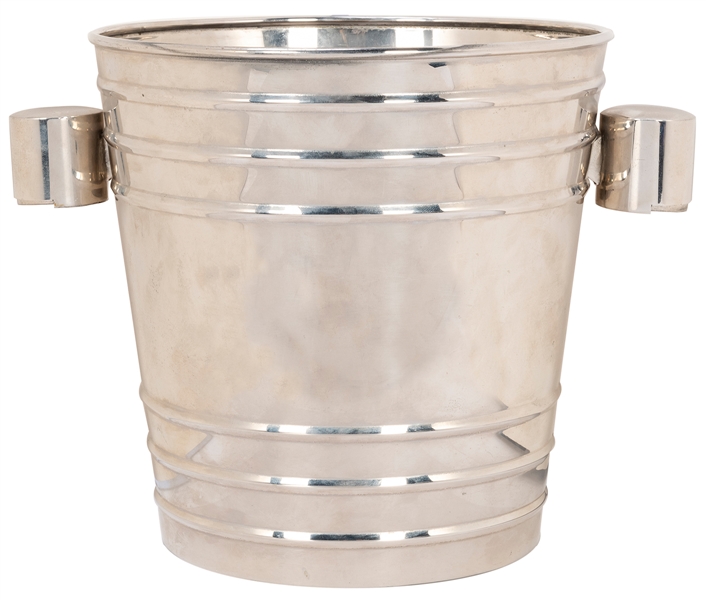  Coin Pail. French, ca. 1950. Handsome chrome-plated pail wi...