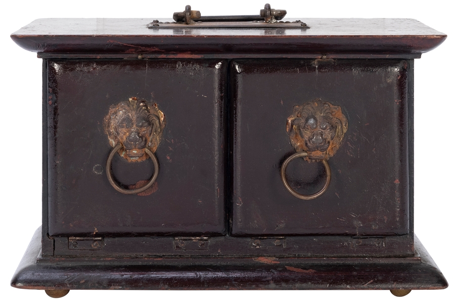  Four-Door Die Box. European, 1910s. A large white die vanis...