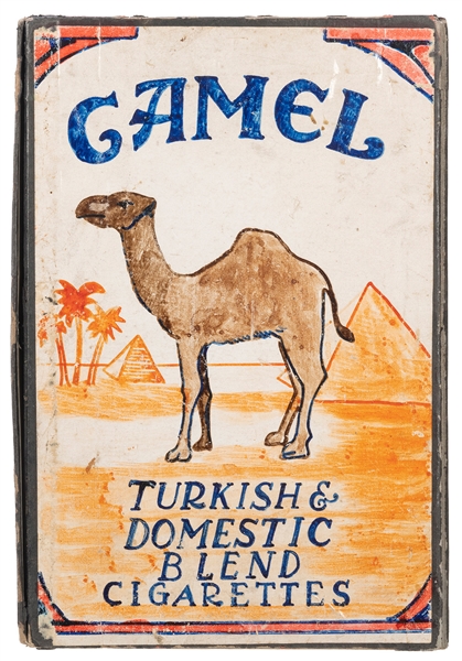  Camel Cigarette Drawer Box. European, 1940s. A large hand-p...