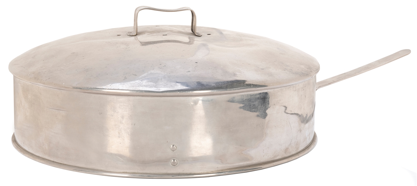  Giant Production Pan. European, 1950s. A large pan with a h...