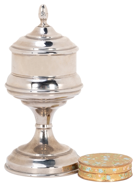  Snuff Vase. European, ca. 1890. Nickel-plated vase changes ...