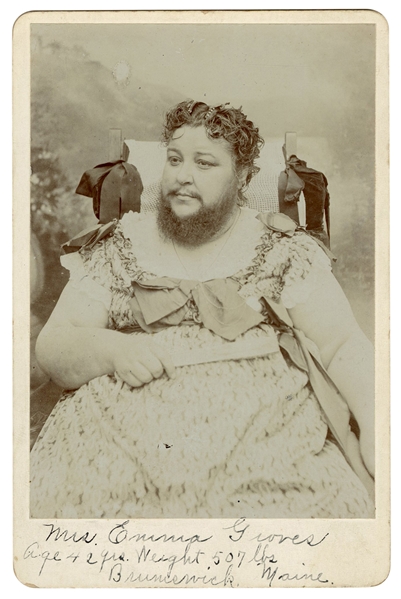  Cabinet Photo of Emma Groves, Bearded Fat Lady. Circa 1909....