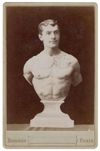  Cabinet Photo of Gymnast “Zilinio.” Paris: Boisdon, ca. 189...