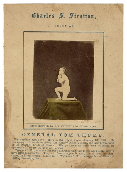 STRATTON, Charles S. (Tom Thumb) (1838-1883). Charles S. St...