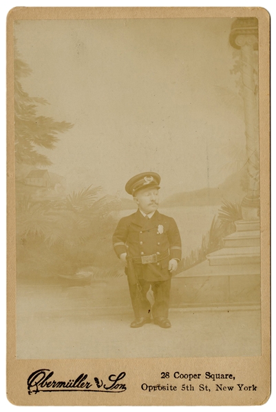  Cabinet Photo of Major Page, Midget, in Police Uniform. New...